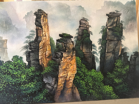 Peaks of Eternity: A Tujia Tribute to Zhangjiajie's Quartz Sandstone Forest  80cm*60